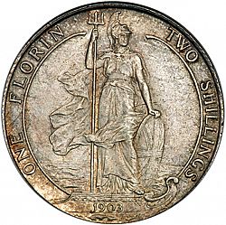Large Reverse for Florin 1903 coin