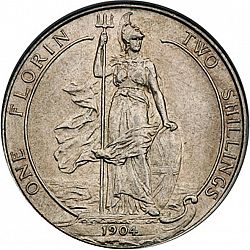 Large Reverse for Florin 1904 coin
