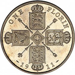 Large Reverse for Florin 1911 coin