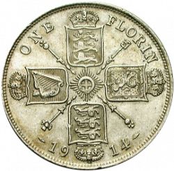 Large Reverse for Florin 1914 coin