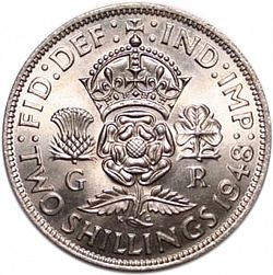 Large Reverse for Florin 1948 coin