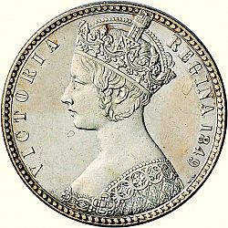 Large Obverse for Florin 1849 coin