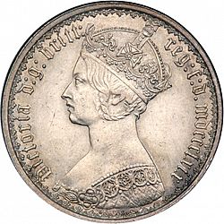 Large Obverse for Florin 1869 coin