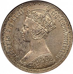 Large Obverse for Florin 1887 coin