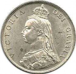 Large Obverse for Florin 1887 coin