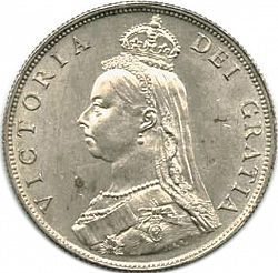 Large Obverse for Florin 1887 coin