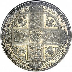 Large Reverse for Florin 1848 coin
