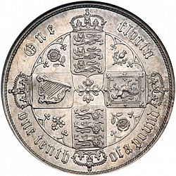 Large Reverse for Florin 1869 coin