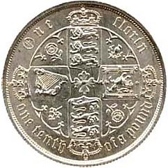 Large Reverse for Florin 1886 coin