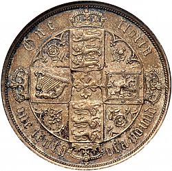 Large Reverse for Florin 1887 coin