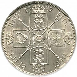 Large Reverse for Florin 1887 coin