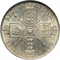 Large Reverse for Florin 1891 coin