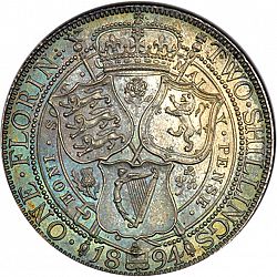Large Reverse for Florin 1894 coin
