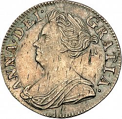 Large Obverse for Threepence 1709 coin