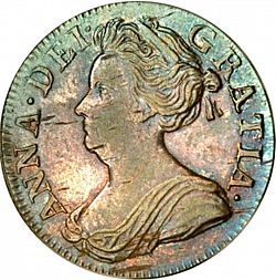Large Obverse for Threepence 1710 coin