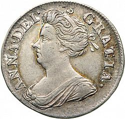 Large Obverse for Threepence 1713 coin