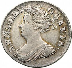 Large Obverse for Threepence 1713 coin