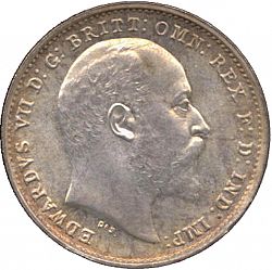 Large Obverse for Threepence 1903 coin