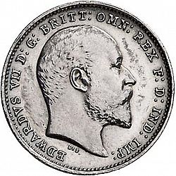Large Obverse for Threepence 1904 coin
