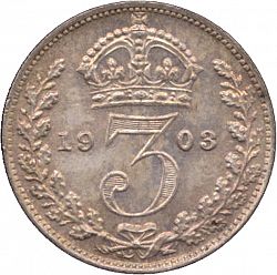 Large Reverse for Threepence 1903 coin