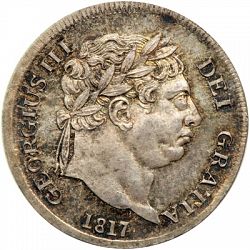 Large Obverse for Threepence 1817 coin
