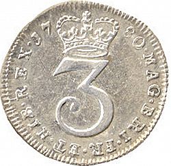 Large Reverse for Threepence 1780 coin
