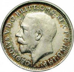 Large Obverse for Threepence 1914 coin