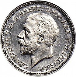 Large Obverse for Threepence 1925 coin