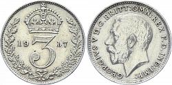 Large Reverse for Threepence 1917 coin