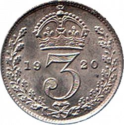 Large Reverse for Threepence 1920 coin