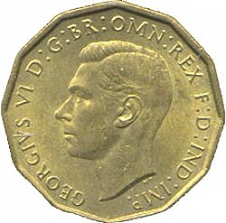 Large Obverse for Threepence 1941 coin