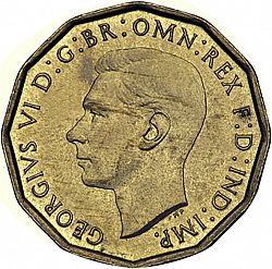 Large Obverse for Threepence 1946 coin