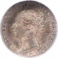 Large Obverse for Threepence 1843 coin