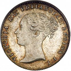 Large Obverse for Threepence 1849 coin