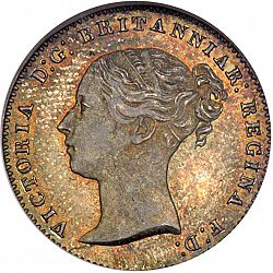 Large Obverse for Threepence 1857 coin