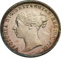 Large Obverse for Threepence 1873 coin