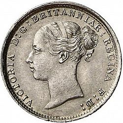 Large Obverse for Threepence 1887 coin