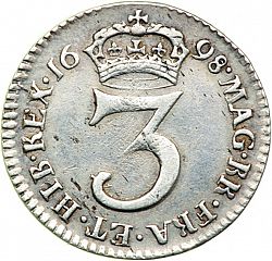 Large Reverse for Threepence 1698 coin