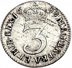 Large Reverse for Threepence 1699 coin