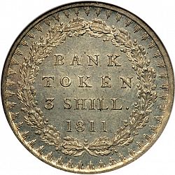 Large Reverse for Three Shillings 1811 coin
