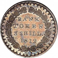 Large Reverse for Three Shillings 1812 coin