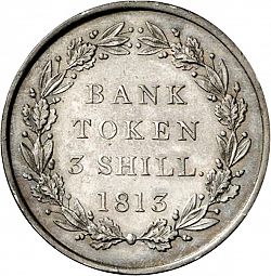 Large Reverse for Three Shillings 1813 coin