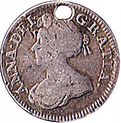 Large Obverse for Fourpence 1704 coin