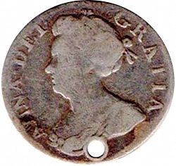 Large Obverse for Fourpence 1705 coin