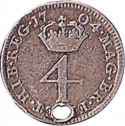 Large Reverse for Fourpence 1704 coin