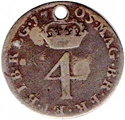 Large Reverse for Fourpence 1705 coin