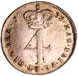 Large Reverse for Fourpence 1732 coin
