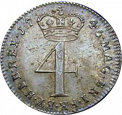 Large Reverse for Fourpence 1746 coin