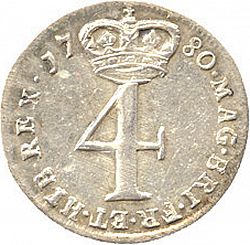 Large Reverse for Fourpence 1780 coin