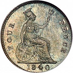 Large Reverse for Groat 1840 coin